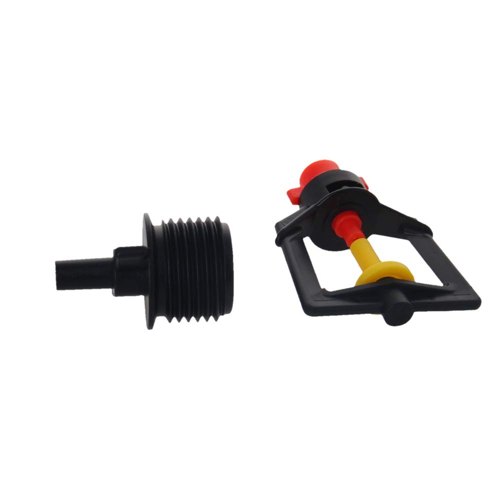 Bettomshin Micro Refraction Nozzle, 1/2BSPF Thread 4.25inches Plastic Atomization Sprinkler for Garden Irrigation 6Pcs?Black,Yellow,Red?