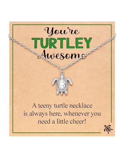 PINKDODO You're Turtley Awesome– Turtle Necklace Gifts for Women Teenage Teen Girls