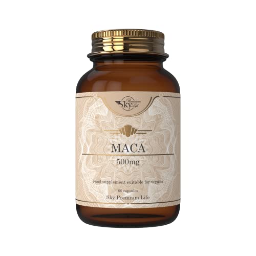 Sky Premium Life Maca Capsules - 60 Maca Root Capsules for Women and Men | Maca Powder Capsules in Concentrated 10:1 Extract | 2 Months Supply
