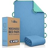 Teal Elite Washable Positioning Bed Pad with 8 Reinforced Handles – 34