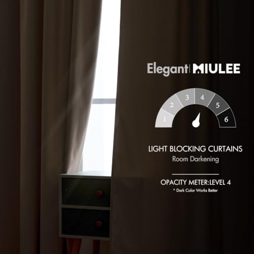 Image of MIULEE Velvet Curtains 52x90 inches 2 Panels Light Taupe Blackout Curtains | Luxury, Bedroom Living Room, Thermal Insulated, Super Soft Window Drapes, Rod Pocket & Back Tab