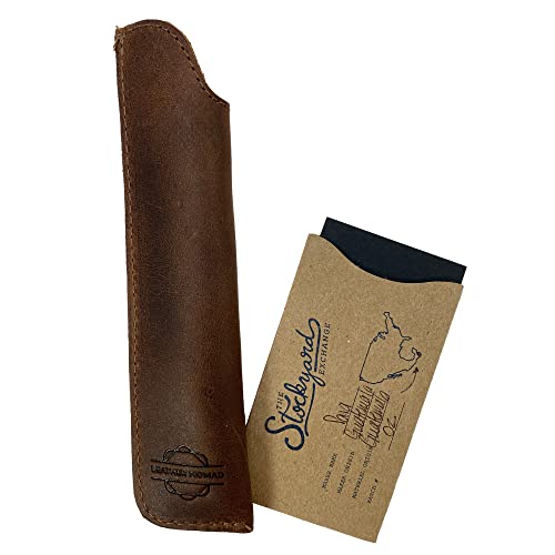 Leather Nomad, Vape Pen Sleeve Handmade From Full Grain Leather - Travel Case, Protective Cover, Vaper, Electronic Cigarette - Bourbon Brown #TOP6