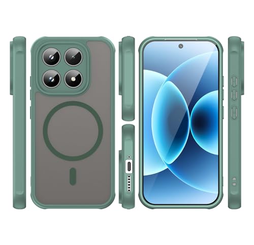 Image of Compatible with Xiaomi 17 Case Cover,Compatible with MagSafe,Anti-Fall,Compatible with Xiaomi 17 5G 25113PN0EC Cell Protective Phone Case Green