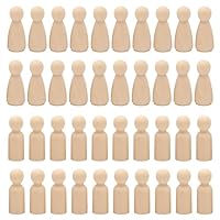 40 Pcs Wooden Peg Dolls,35MM Unfinished Wooden People,Female Male Woodens Dolly Pegs for Kids Art and Creative DIY Craft(20 Female+ 20 Male)