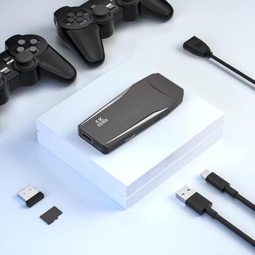 Image of Retro Video Game Stick Pro 2025 Upgrade - 20,000+Built Games|4K HDMI TV Output|64GB Memory Card|2 Wireless Gamepads|15 Emulators|Plug & Play|Perfect for Kids,Adults & Family Entertainment,Black