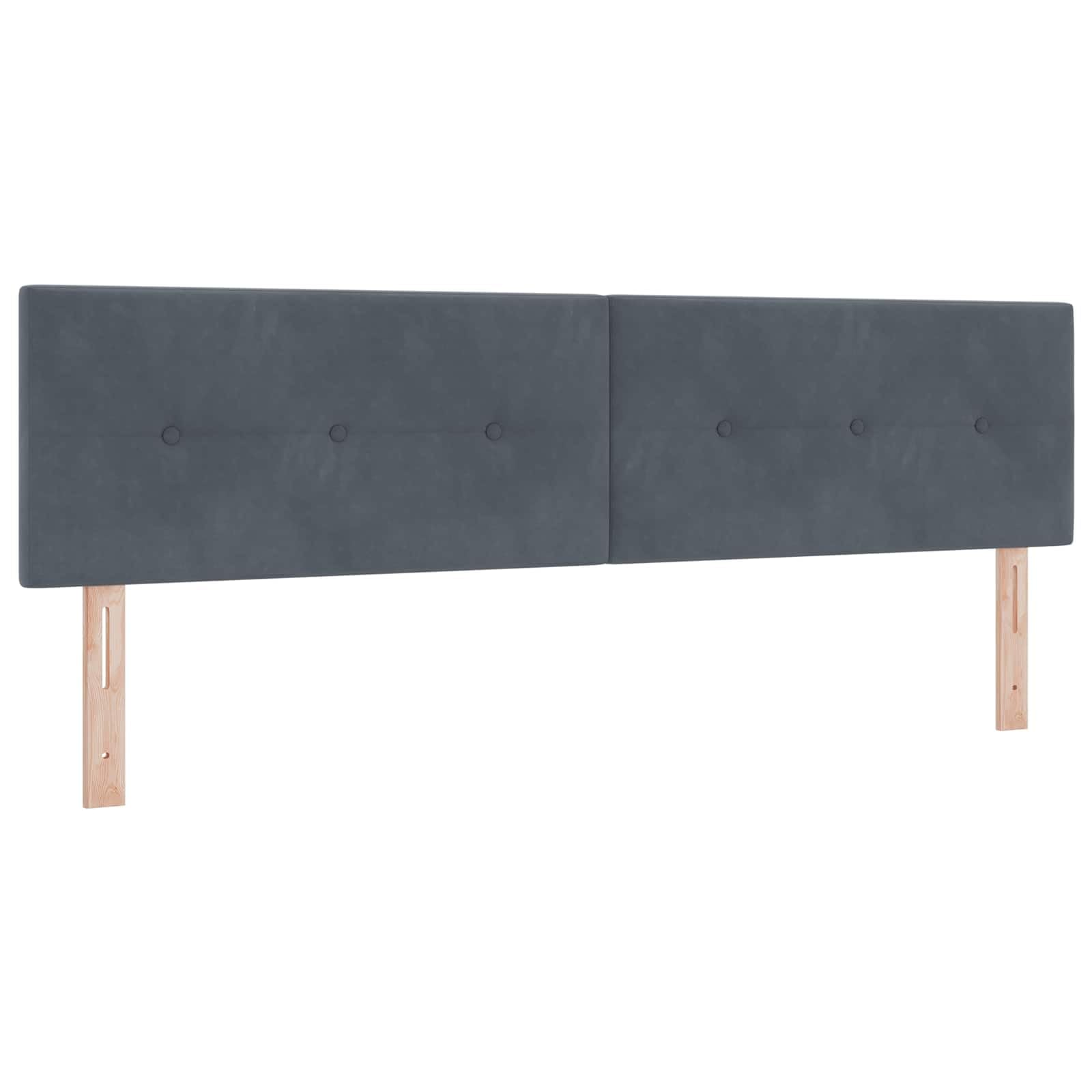 Lit Coffre 180x200 cm avec Matelas et Surmatelas Velours Gris Foncé