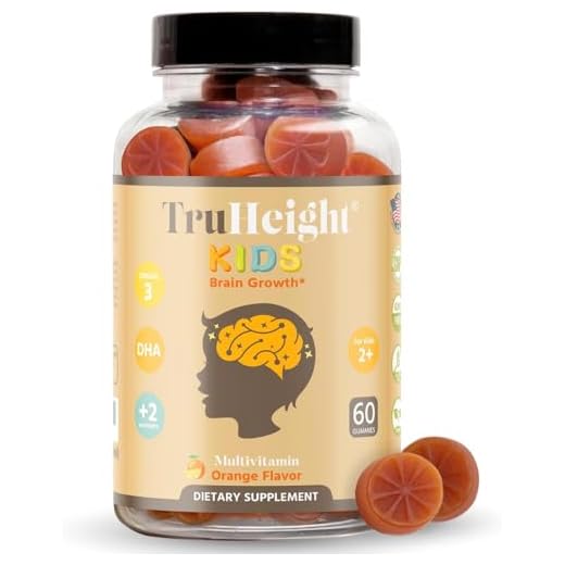 TruHeight Kids Brain Growth Gummies (Ages 2+) All Natural Kids & Toddler Vitamins - Omega-3, DHA, EPA Multivitamin - Pediatrician Recommended Vitamin - Brain & Memory Supplements - NonGMO Supplement