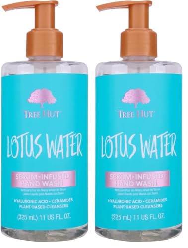Image of Tree Hut Lotus Water Serum Infused Hand Wash,Nourish & Hydrate Hands with Strengthening Skin Care,Long Lasting Scent,Cleanse & Lock in Moisture,11 fl oz.,(Pack of 2)