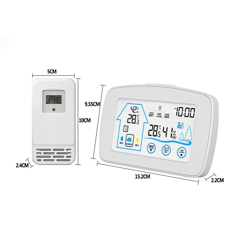 Large Screen Display Indoor and Outdoor Temperature and Humidity Meter image 3