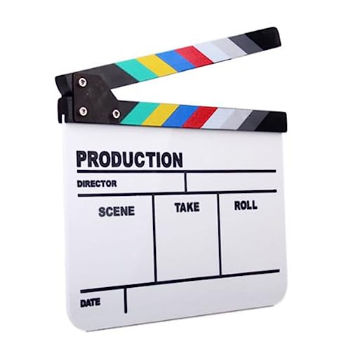 Claqueta colorida para TV película Mobestech de material acrílico resistente con dos unidades 7