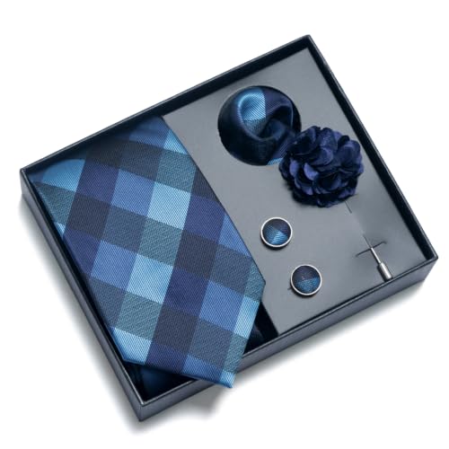 Image of joy alice 70 Colors Ties Set Men Mixed Color Necktie Handkerchief Cufflinks Brooch 3.15 Formal