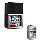 Sobana Upright Freezers Cover,Waterproof Outdoor Fridge Cover with Double Zipper for 3.0 Cubic Compact Mini Freezer (22" W x 23" D x 34" H,Black)