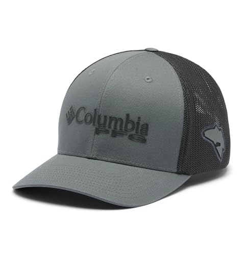 Columbia Unisex PFG Logo Mesh Ball Cap Titanium II/Shark/PFG Stacked Logo L/XL