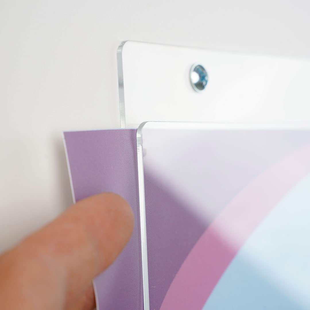 Danieli Store - Soporte de Pared de Metacrilato A3 Vertical para Carteles y Posteres. Expositor con Orificios para la Fijación Mural. Soporte de Acrílico Transparente para Avisos (3 unidades)