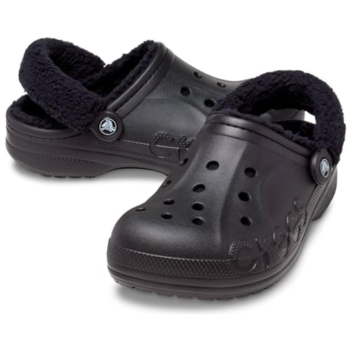 Image of Crocs Unisex Adult Baya Lined Fuzz Strap Clogs