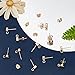 Beebeecraft 20Pcs 18K Gold Plated Stud Earrings 925 Sterling Silver Pins, Small Flat Round Earring Posts with Loop and Butterfly Earring Backs for DIY Jewelry Dangle Earring Making