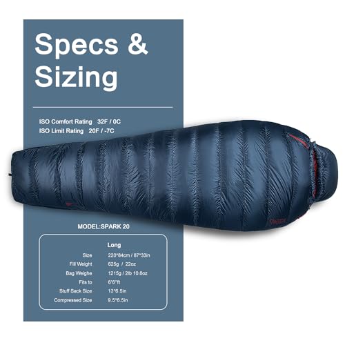 Ultralight Mummy Down Sleeping Bag 650 Fill Power Duck Down Suits for 32 Degree F for Camping Hiking Backpacking miniatura 2