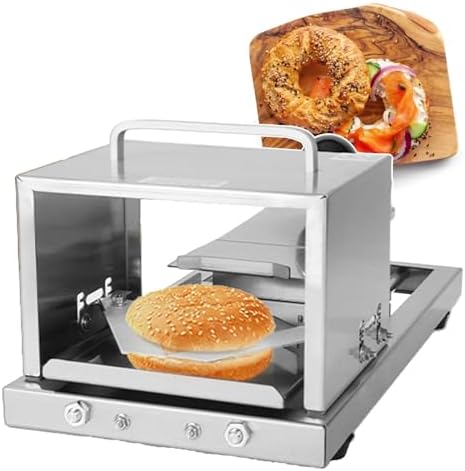 Bread Slicing Machine with Adjustable Slice Height and Push-pull Cutting Design, Suitable for Bagels and Hamburgers.
