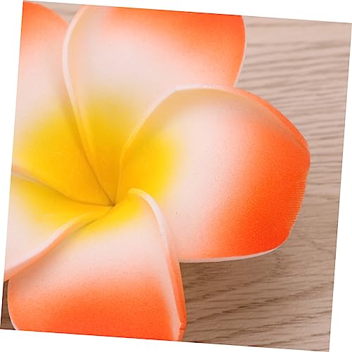 Pince à cheveux fleurs hawaïennes POPETPOP en mousse, lot de 36 clips plumeria blancs et violets - 7