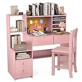 RUPOLX Pink Kids Desk and...
