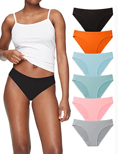 Laleste Cotton Seamless Underwear Women Hipster Panties No Show Bikini Invisibles Briefs Soft Stretch Underwears 6 Pack #TOP12