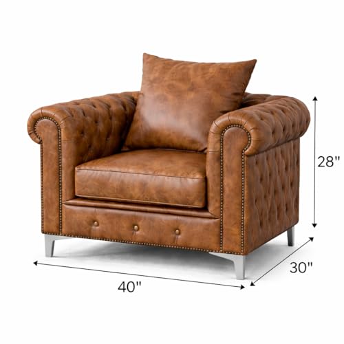 Image of Luxury Sofa Set Luxury Chesterfield Sofa in for Home Living Room & Office (3+1+1 Brown)