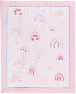 HMtideby Baby Toddler Blanket Quilt Cot Comforter Crib Baby Quilts for Boys and Girls Nursery Bed Throw Blanket 84x107cm-Pink Rainbow