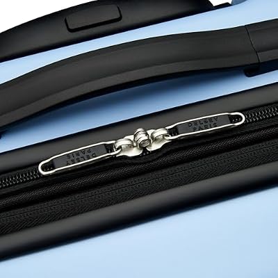 United Colors of Benetton Ribbed Hardside Expandable Luggage with Spinner Wheels, Light Blue, Carry-On 20 Inch