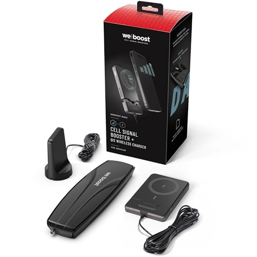 weBoost Dash Cell Phone Signal Booster with Wireless Charger | Boosts 5G/4G LTE for All US Carriers | Truck, Car, SUV | Magnetic Mount | FCC Approved