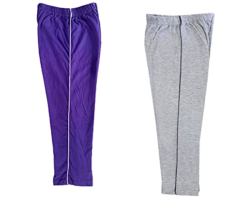 Image of indi weaves Girls Cotton Solid Capri 3 /4th Leggings (Pack of 2)