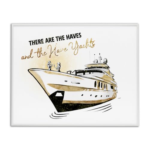 'Haves and Have Yachts Trendy Luxury Glam'| Framed Giclee Art