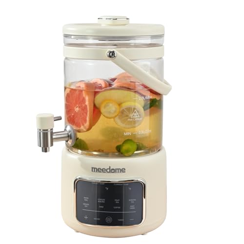 meedome 3L Electric Kettle & Beverage Dispenser with Infuser, Spigot - All-in-One Health Pot for Iced Tea/Coffee, Temperature Control, Glass Pitcher - Home & Office Use