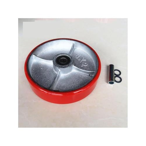 Roulette en PU de 8 pouces anti-bruit avec noyau en fer rouge
