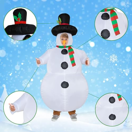 Disfraz Inflable de Muñeco de Nieve para Navidad y Fiesta miniatura 6