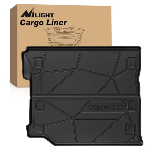 Nilight Cargo Mats for Jeep Wrangler JL Unlimited 4 Door with Subwoofer Only 2018 2019 2020 2021 2022 2023 2024 2025 (Not for JK or 4XE),All Weather Protection Heavy Duty Cargo Liners