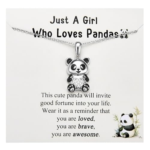 Collar de panda de plata antialérgico para evitar rojeces en niñas