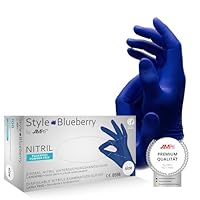AMPri Med-Comfort Lot De 100 Gants Jetables En Nitrile Sans Poudre Bleu Foncé Taille S M L XL