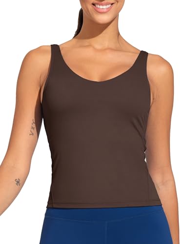 Image of THE GYM PEOPLE Women's Longline Sports Bra Wirefree Padded Workout Yoga Tank Top