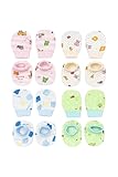 Khillayox New Born Baby Cotton Mittens and Booties Set | Soft Printed Gloves & Socks Combo for 0-6 Months | Unisex Multicolor Pack for Baby Boy & Girl Pack of 4