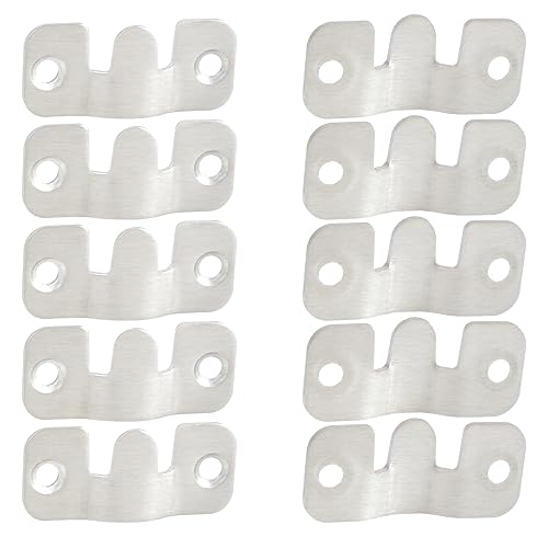 Image of 10Pcs Flush Mount Bracket Stainless Steel Sectional Interlocking Furniture Connector Z Clip Bracket Heavy Duty Photo Frame Hook (Small,4.4CM)