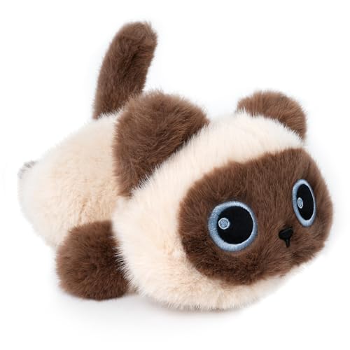 YOUBLEK 1.9lbs Weighted Stuffed Animals Siamese Cat - Siamese Cat Plush Toy, Cute cat Stuffed Animal Cuddle Plushies Gift for Kids & Adults