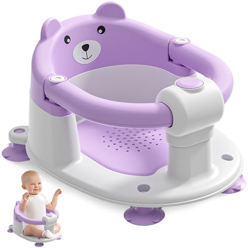 Baby Bath Seat for Babies 6 Months & up, Non-Slip Toddler Bath Seats for Babies Sitting Up, Safe Infant & Newborn Bathtub Chair with 4 Suction Cups &...