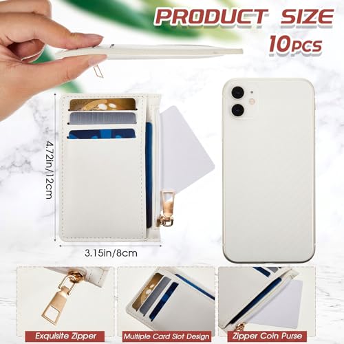 Image of Abbylike Wallet Bulk Men Slim Minimalist Leather Wallet for Laser Engraving Card Holder Front Pocket RFID Blocking with Zipper for Men and Women DIY Church Gift