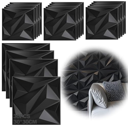 Lista de Pared disponible en línea para comprar. 45 YAYUSI Paneles Decorativos 3D para Pared,Panel Decorativo 3D,30 Piezas Panel Decorativo 3D Impermeable para Decoración, Hogar, Oficina, Dormitorio, Vestíbulo,30x30cm (Negro)