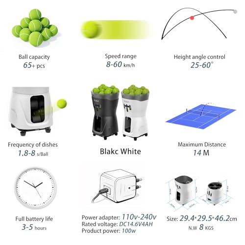PUSUN PT-MINI PRO Tennis Ball Machine Side View