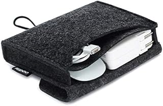 NIDOO Felt Storage Pouch Bag Case for Accessory (Mouse, Cellphone, Cables, SSD, HDD Enclosure, Power Bank and More) - 6.3 inch, Dark Gray