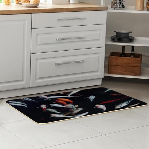 Tapis de cuisine antidérapants lot de 2 lavables design carpe - 7