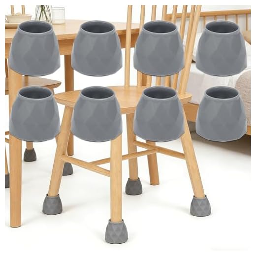 8Pcs/Set Chair Leg Cover Hardwood Floor Protectors Silicone Furniture Pads Bottom Cover Non-Slip Anti Scratch Table Legs Caps (Grey)