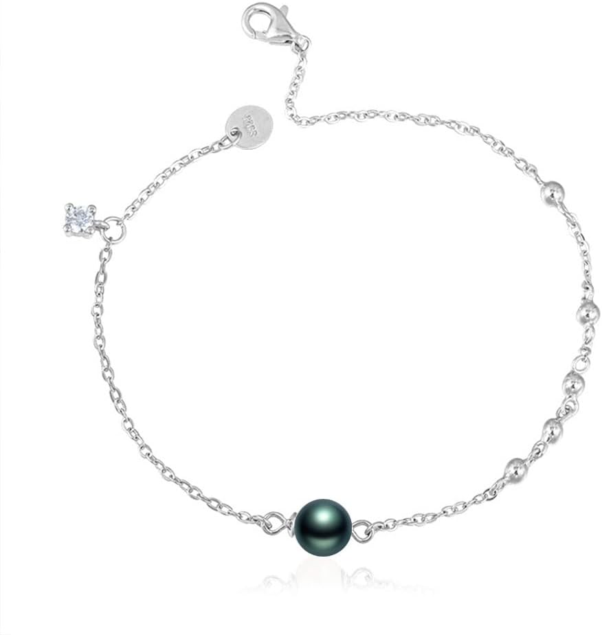 NONNYL Gifts for Wife Anniversary Bracelet for Women- Tahitian Black Pearl Bracelet Real AAA Quality Handpicked Nature Pearls - Gifts for Mom Girlfriend Her NO113631