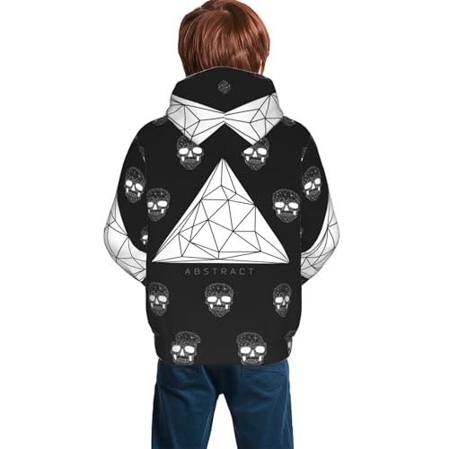 Polygonal Modern Crystal Skull Kid Hoodies Boys Sweatshirts Girls Pullover with Pocket4